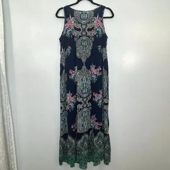 Bila Women Sleeveless dress Boho Beach Paisley Size M embroidered multicolor - Picture 2 of 11